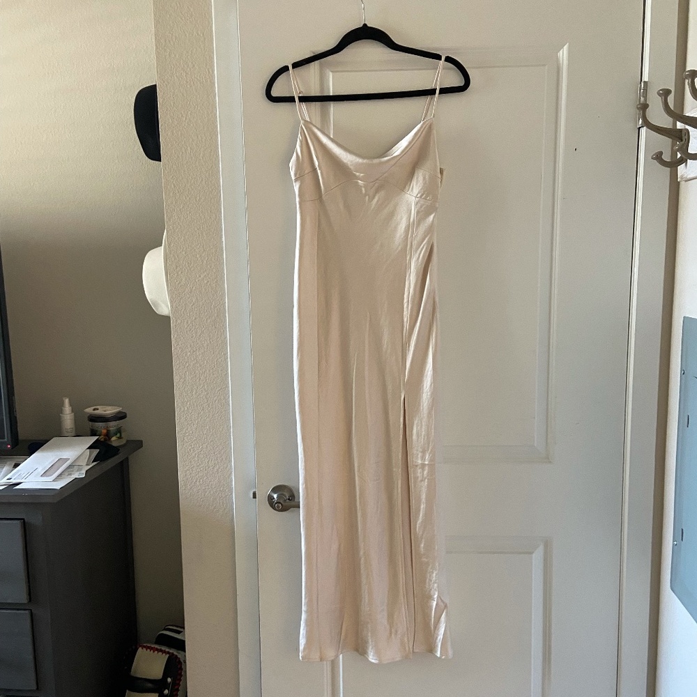 Petal & Pup Champagne Satin Dress (Cheya Dress)